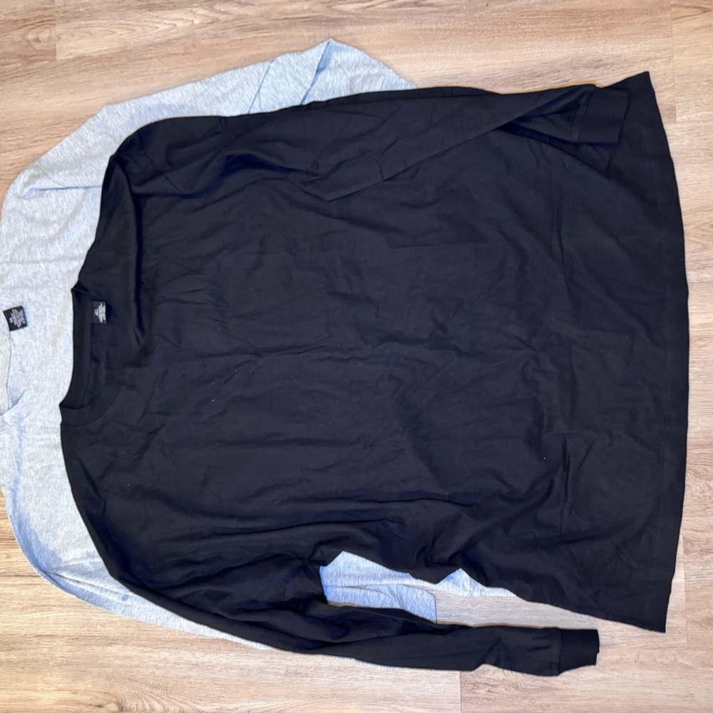 Black and Gray Long Sleeve Shirts 3XL
